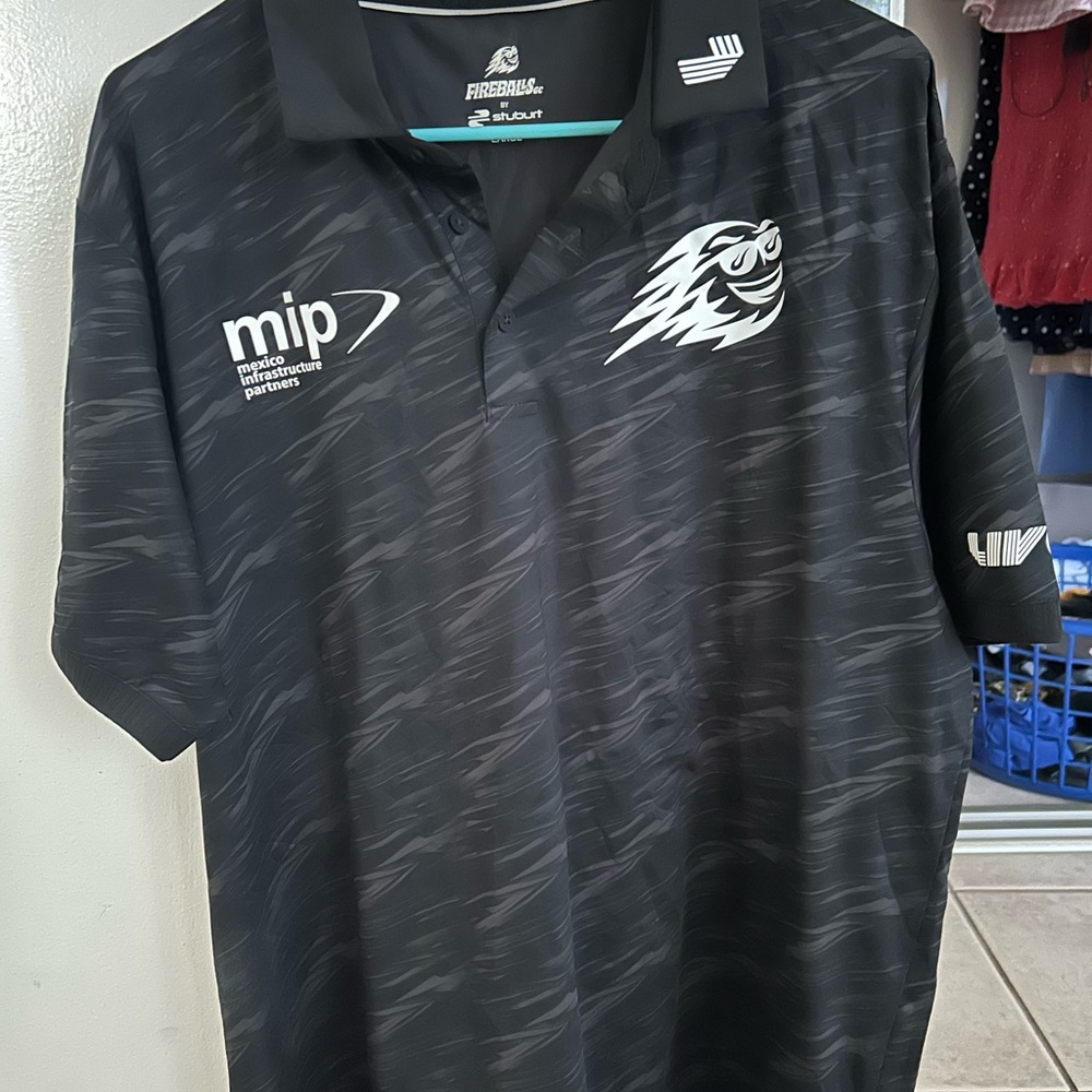 LIV golf Team Fireballs Stubert Black Polo Shirt
